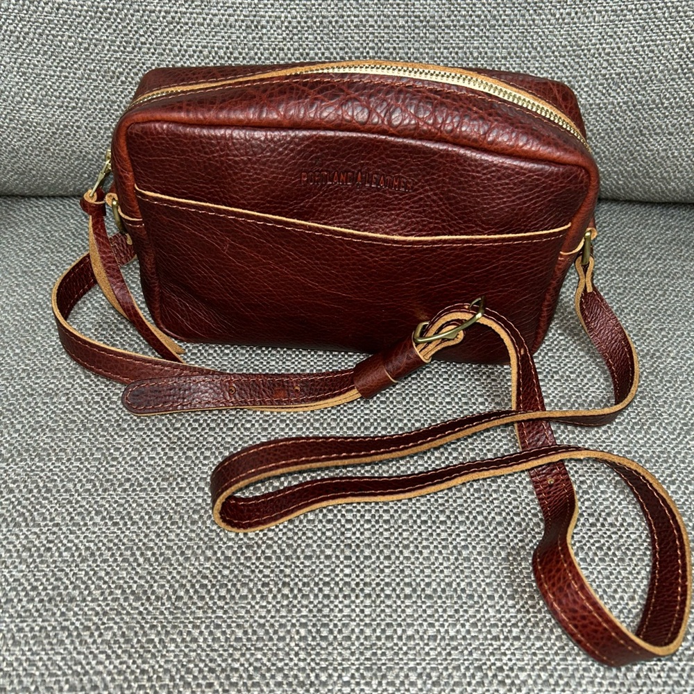 Portland Leather Goods Large Camera Bag -Cinnamon Bear